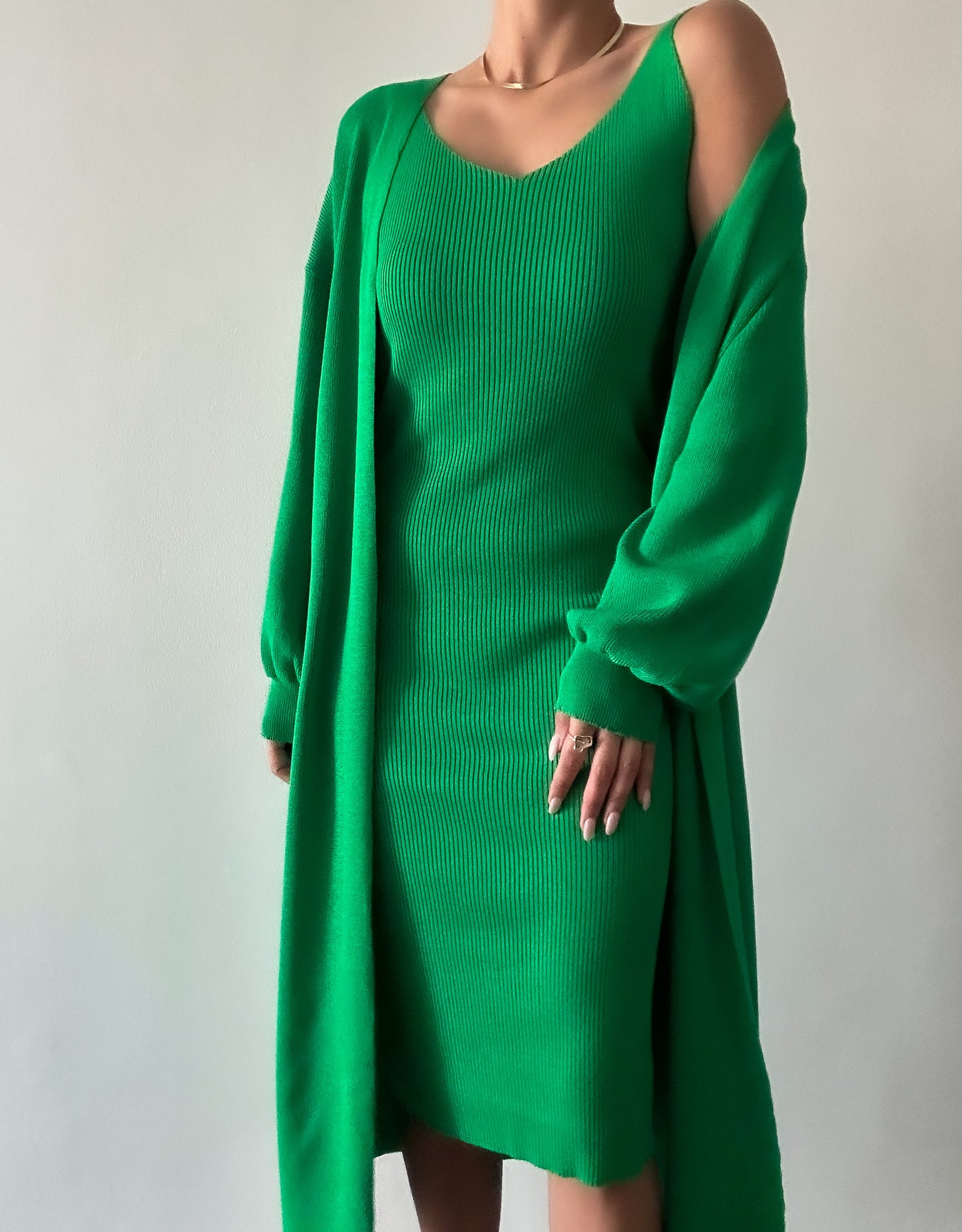 Kay Two Pieces Dress Set - Green