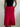 Silk Wrap Midi Skirt - Red